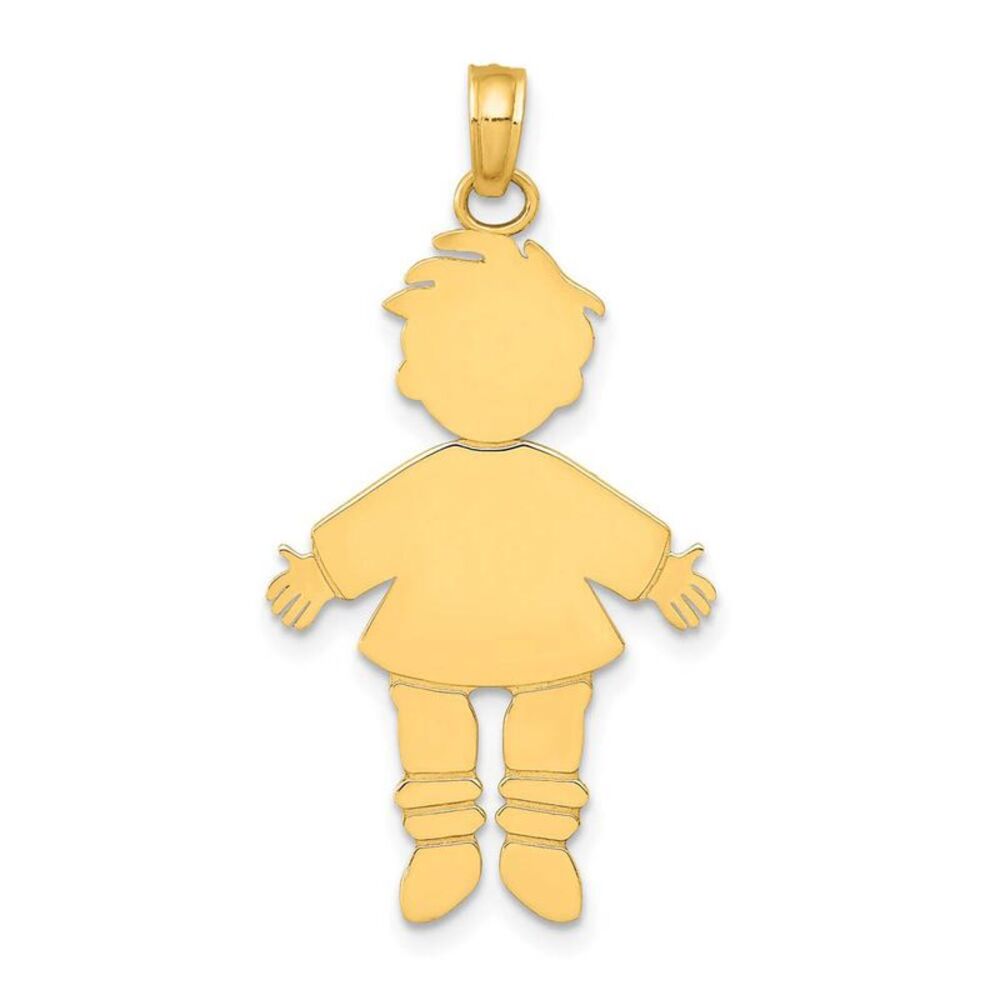 14k Yellow Gold Polished Boy Charm or Pendant, 17mm
